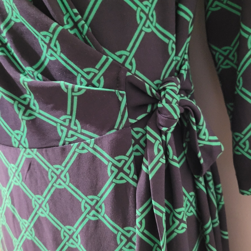 Lauren Ralph Lauren geometric pattern wrap dress sz 12 - Picture 4 of 11